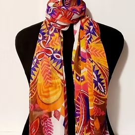 Orange multi-color Scarf